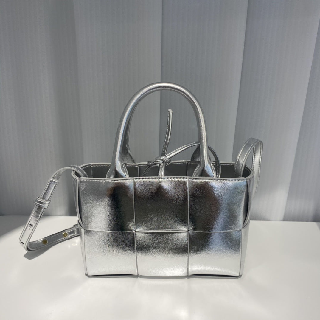 Cowhide Woven Genuine Leather Fashion Simple Tote Bags