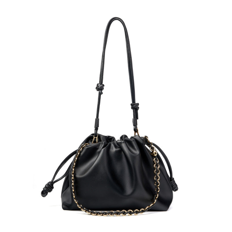 Drawstring Lucky Chain Pleated Cloud Portable Crossbody Bags