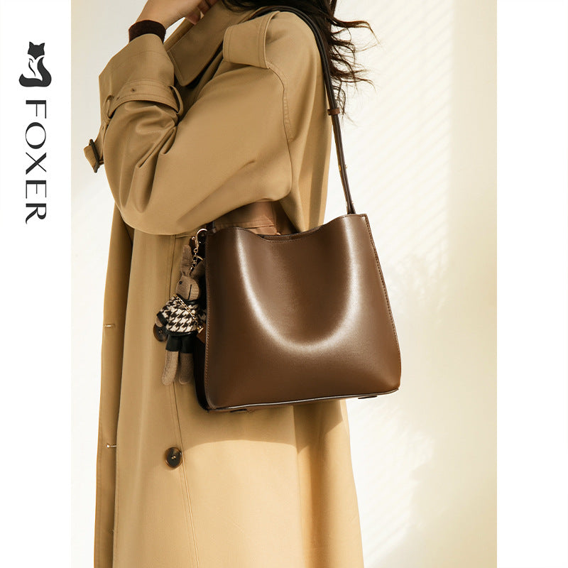 Women's Trendy Slouchy Cowhide Large Capacity Handbags