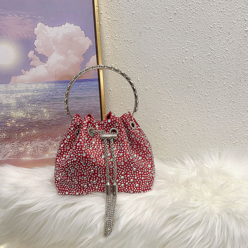 Shiny Colorful Crystals Polka Dot Niche High Handbags