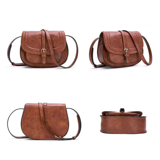 Women's Fashion Style Retro Saddle Semicircle Shoulder Bags