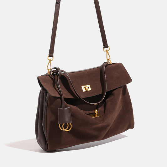 Suede Loose Feeling Kelly Large Capacity Crossbody Bags