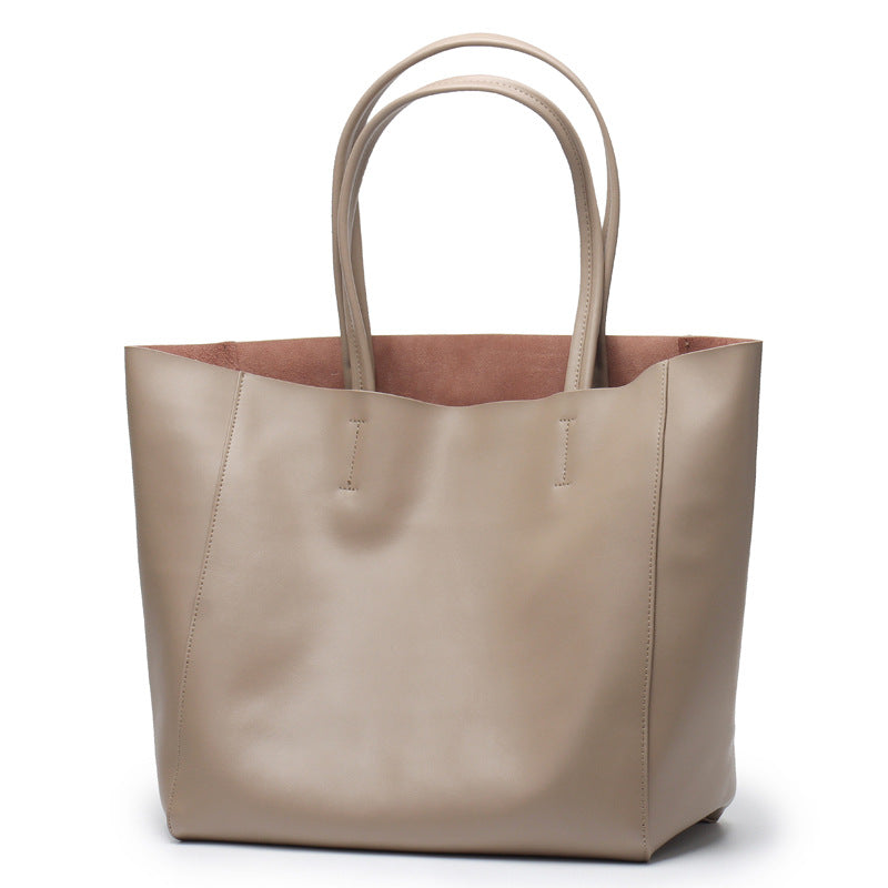 Capacity Commuter Mummy Shopping Cowhide Big Shoulder Bags