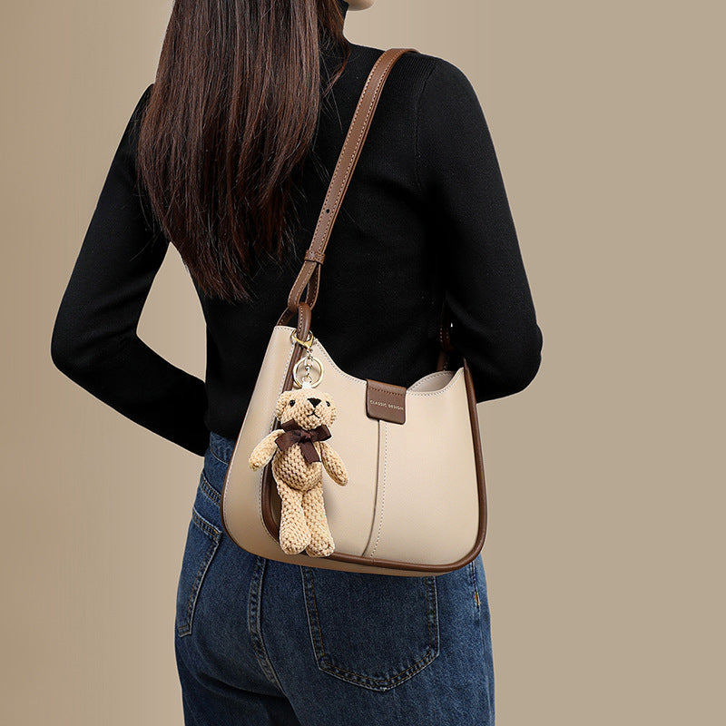 Women's Popular Genuine Leather Niche Designer Saddle Crossbody Bags