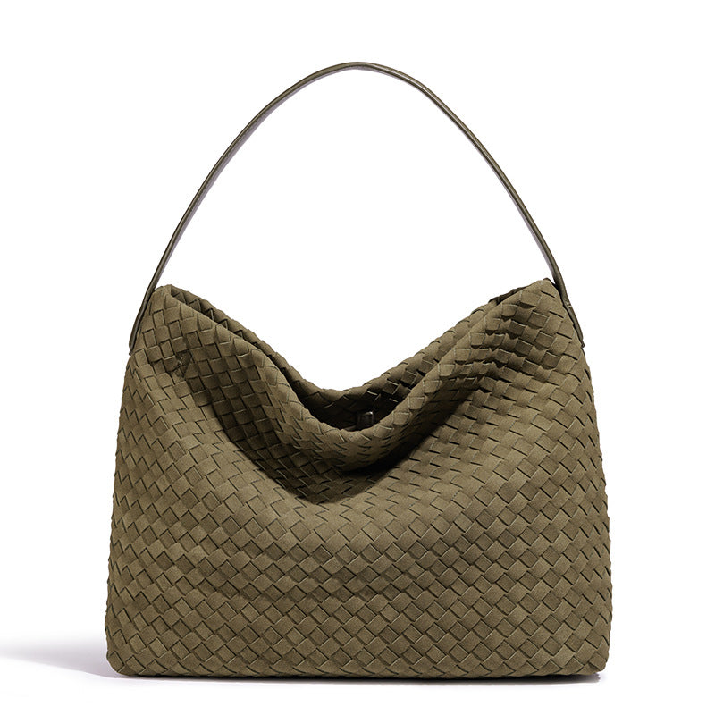 Women's Hand-woven Large Capacity Frosted Underarm Stylish Good Bags