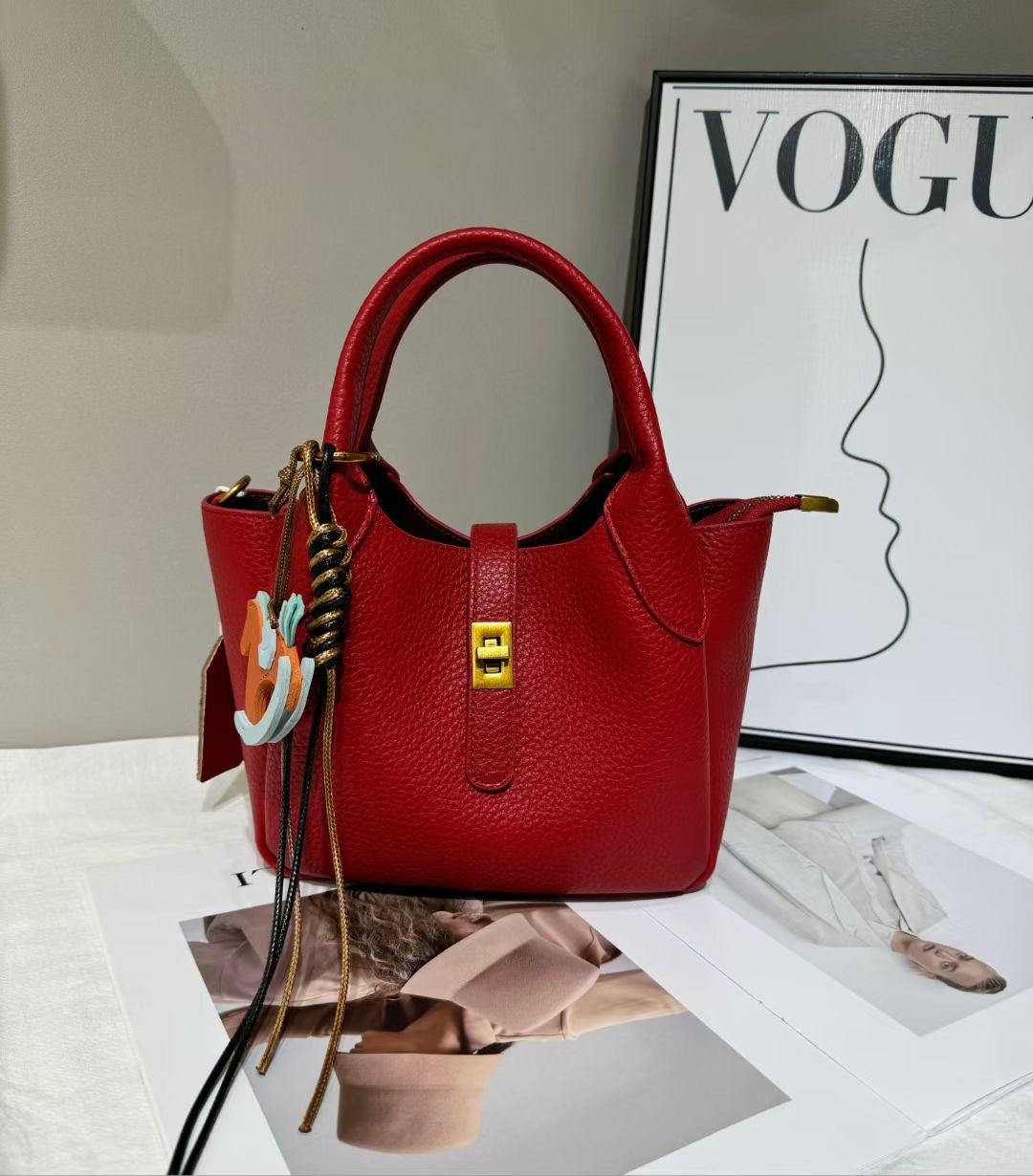 Women's With Pendant Vegetable Basket Hand Holding Crossbody Bags