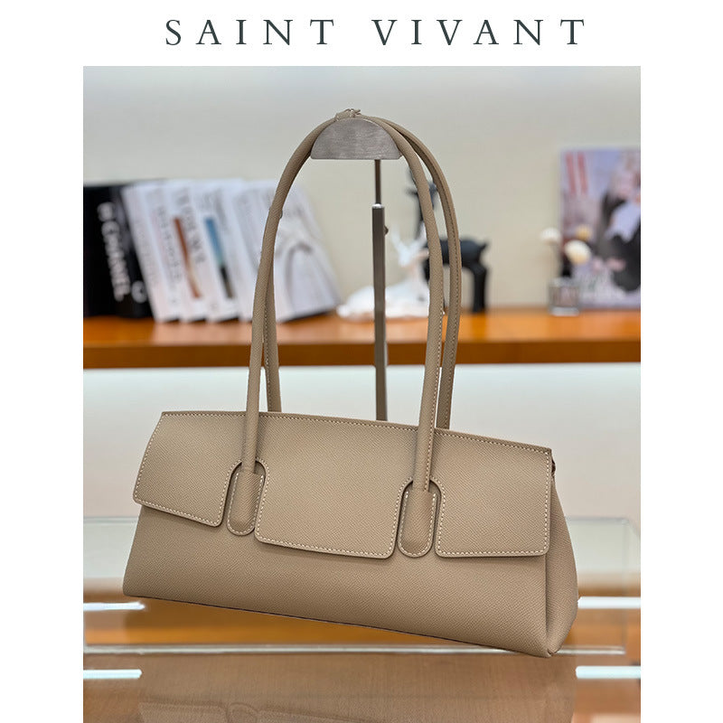 Women's Light Luxury Commuter Genuine Leather Underarm Shoulder Bags