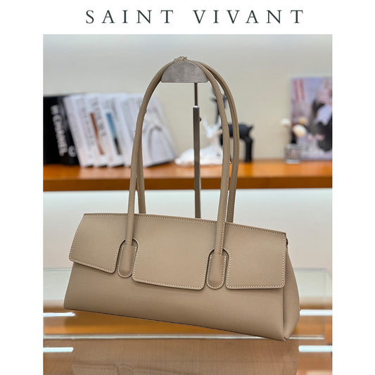 Women's Light Luxury Commuter Genuine Leather Underarm Shoulder Bags