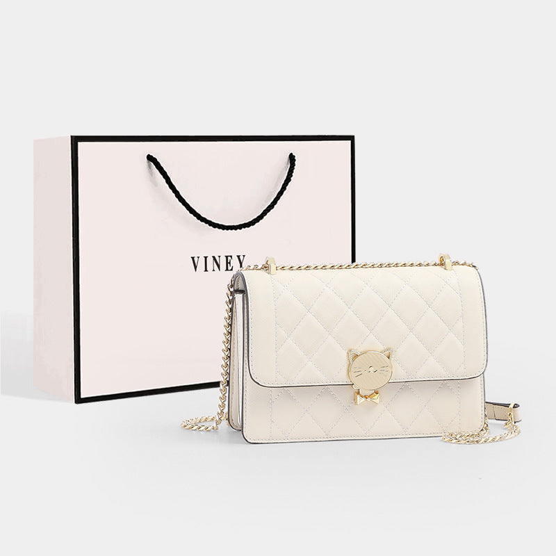 Women's Fashion Genuine Leather Rhombus Chain Special Crossbody Bags