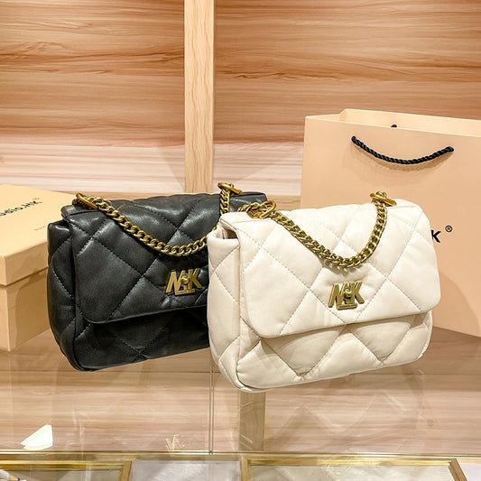 Women's Genuine Leather Classic Style Diamond Pattern Shoulder Bags