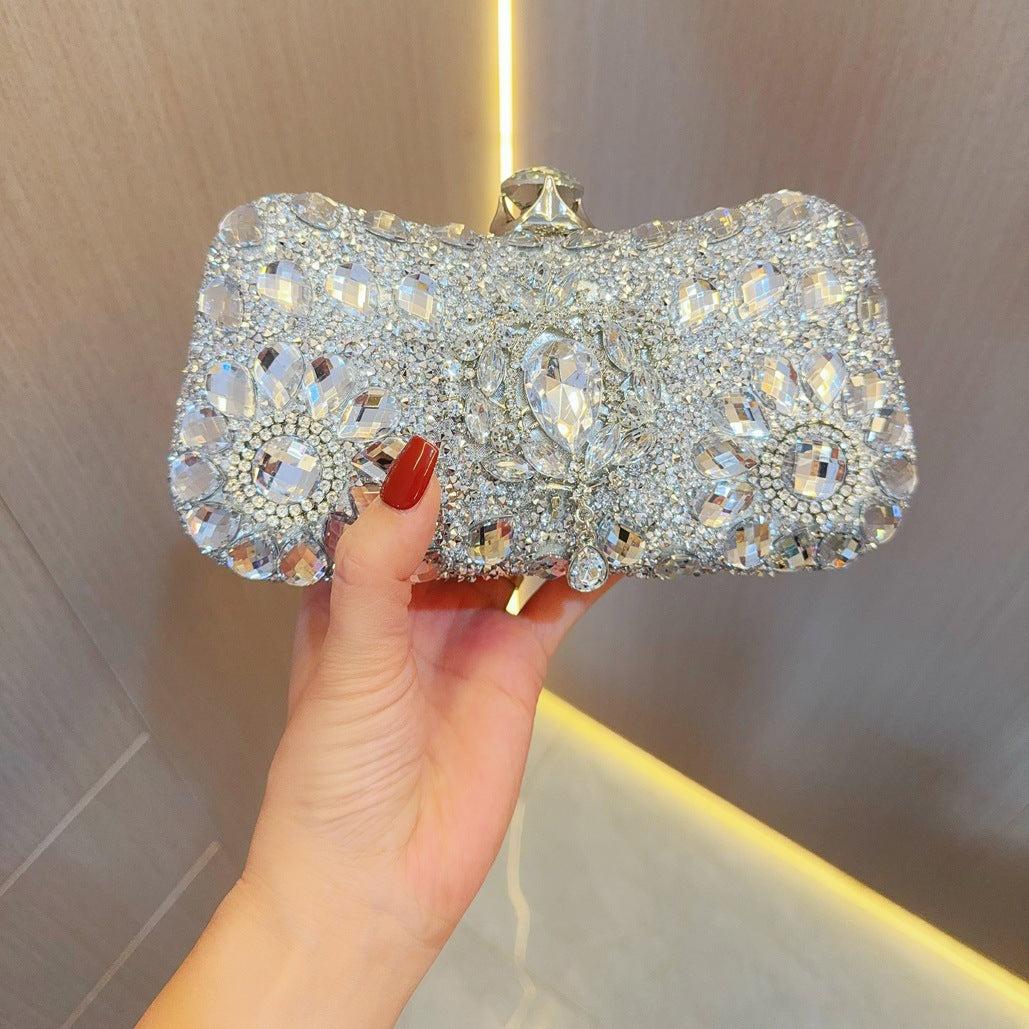 Women's Rhinestone Banquet Style Clutch Party Dinner Evening Bags