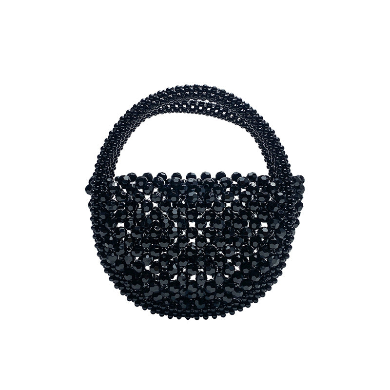 Fashion Handmade Beaded Woven French Minority Half Month Handbags