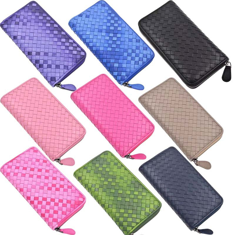Women's & Men's & Long Genuine Leather Sheepskin Hand-woven Ladies Wallets