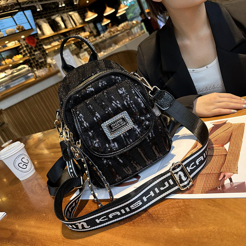 Women's Style Sequin Fashion High Sense Genuine Backpacks