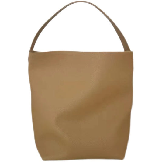 Leather Large Capacity Commuter Portable Lychee Handbags