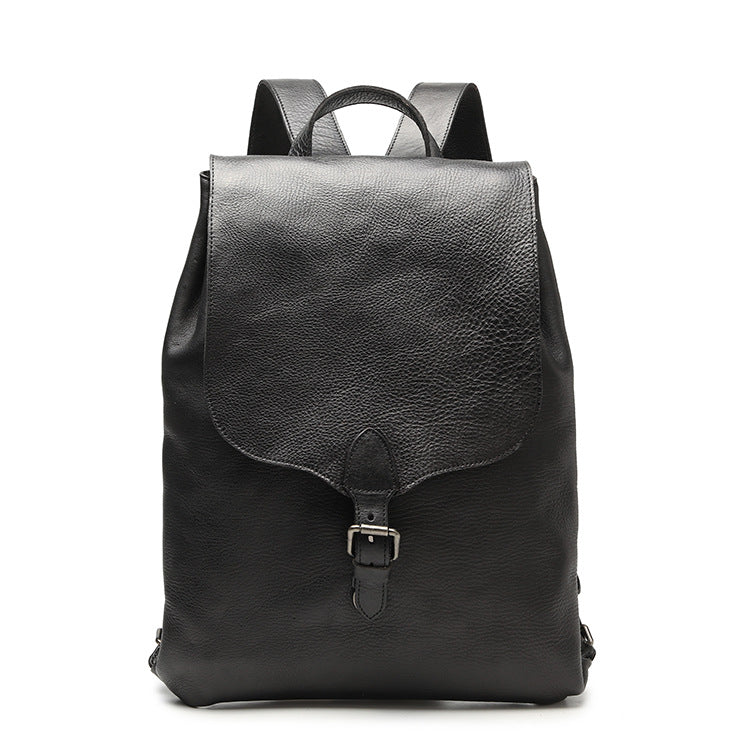 Women's & Men's & Vegetable Tanning Leather Flip Vertical Style Chic Color Large Backpacks