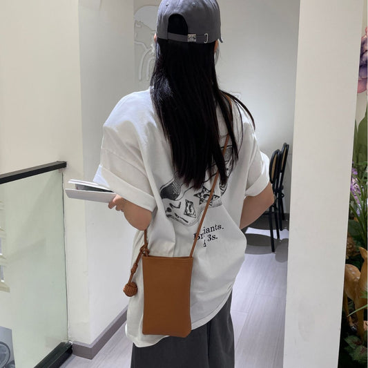 Classy Trendy Women's Leather Woven Ball Crossbody Bags