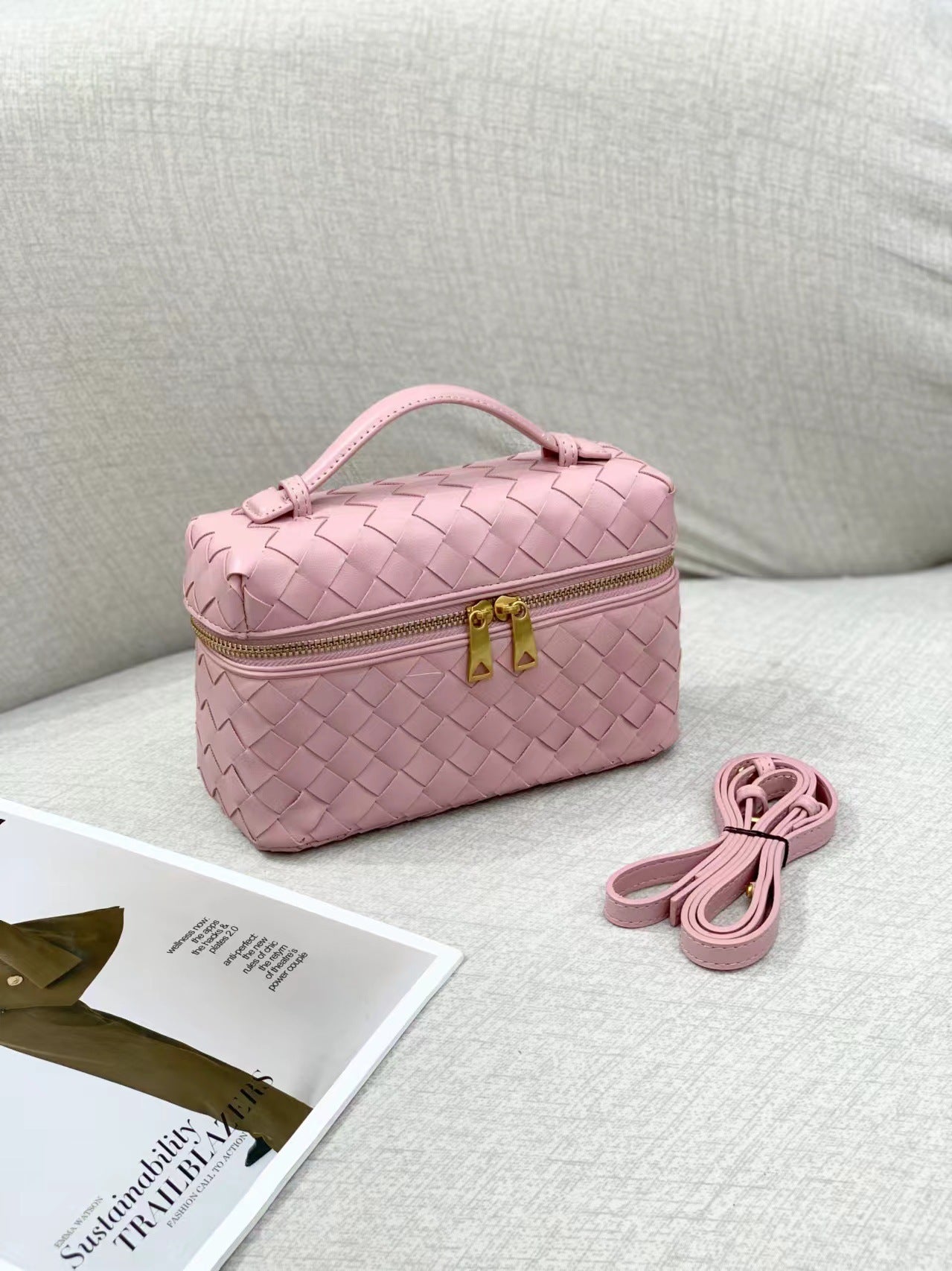 Leather Hand-woven Vintage Weave Lunch Box Backpacks