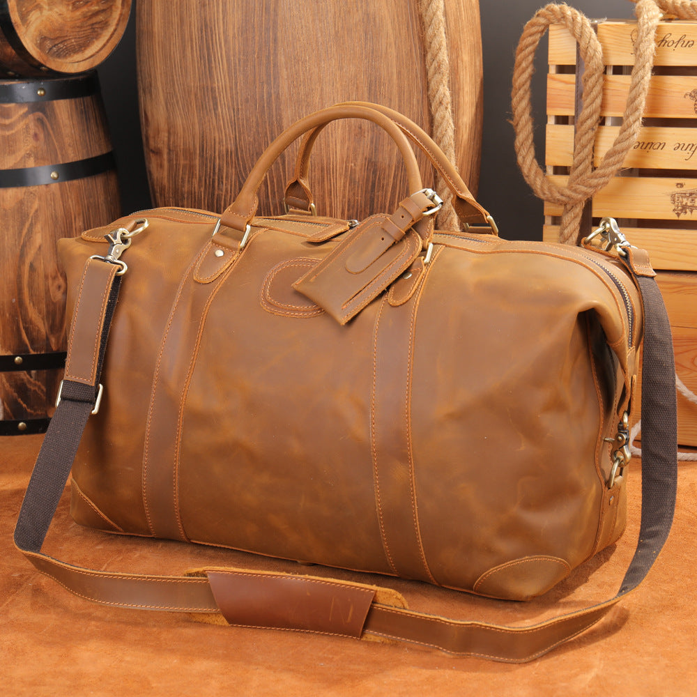 Crazy Horse Leather Large Capacity Genuine Travel Bags