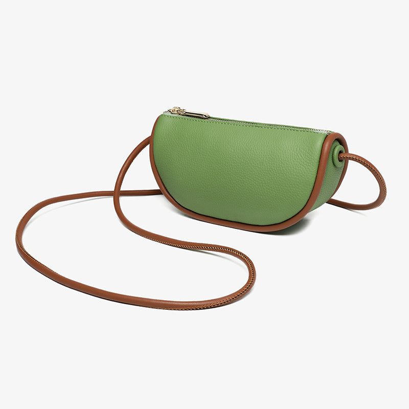 Women's Leather Simple Dumpling Niche Moon First Shoulder Bags