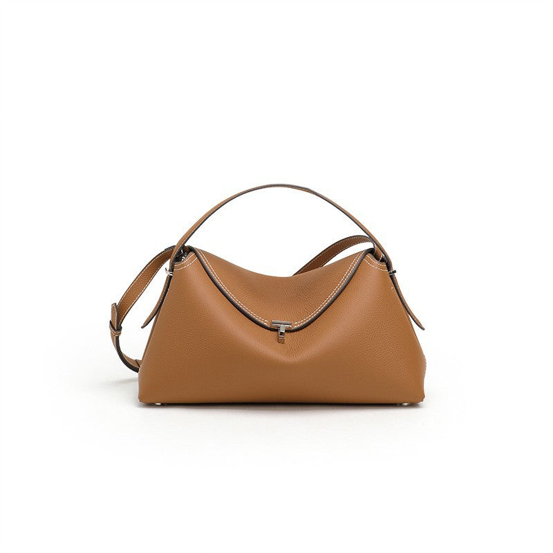 Women's French Cowhide Metal Simple Fashion Commuter Bags