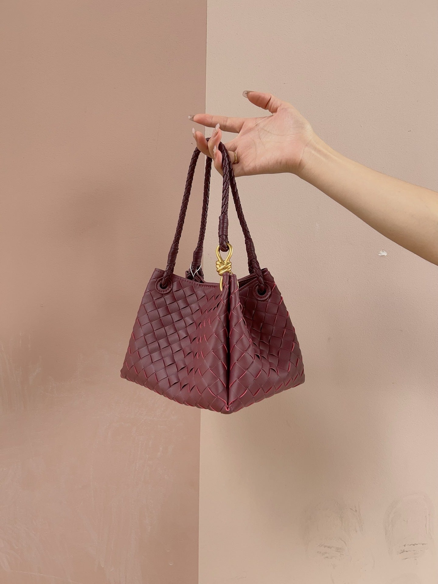 Women's Leather Weave Parachute High-grade Commuter Bags