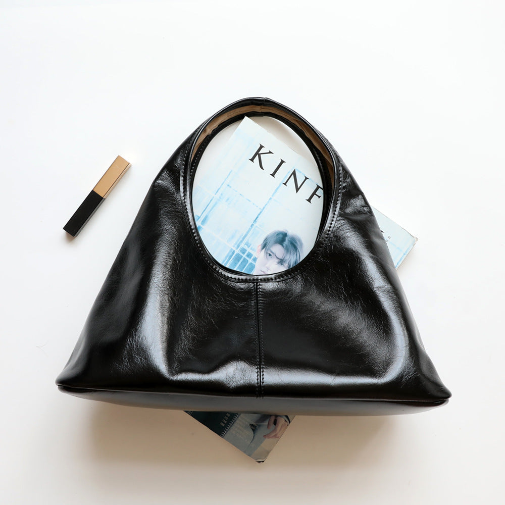Women's Retro Commuter Large Capacity Underarm Genuine Bags