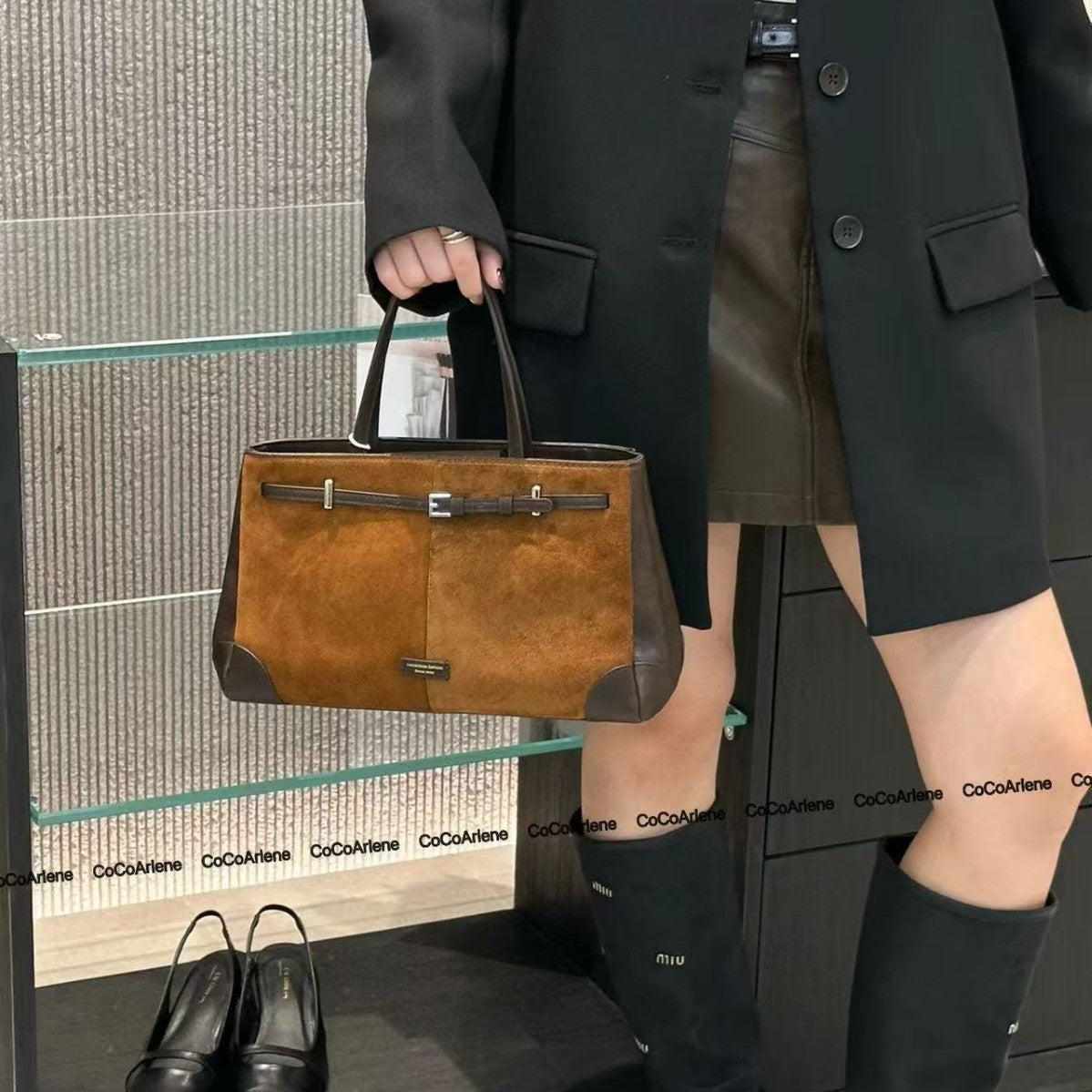 Fashion Women's Color Portable Matte Leather Tote Bags