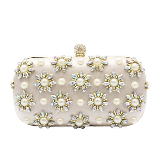 Kai Pearl Colorful Crystals Flower Dinner Evening Bags