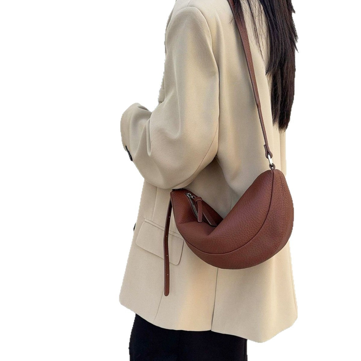 Women's Litchi Pattern Leather Can Be Praised Crossbody Bags