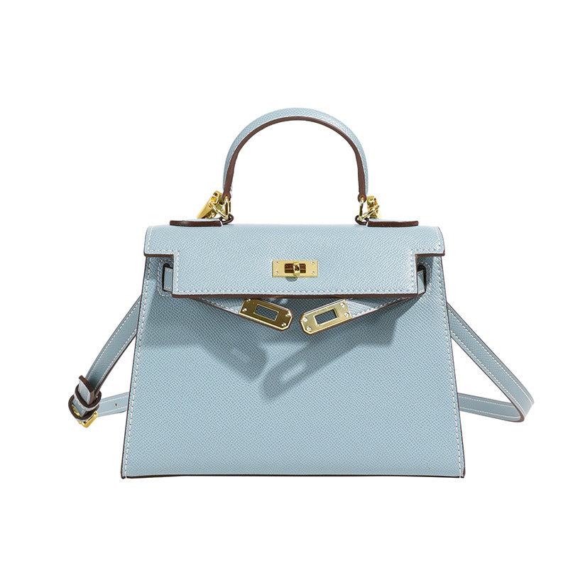 Retro Kelly Palm Pattern Genuine Leather Shoulder Bags