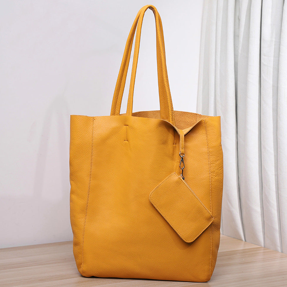 Capacity Commuter Mummy Shopping Cowhide Big Shoulder Bags