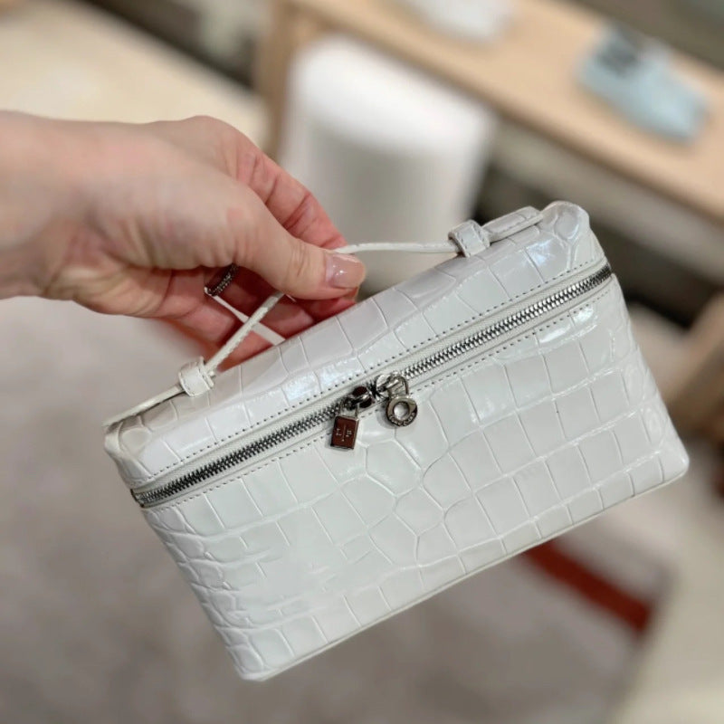 Women's Pattern Lunch Box Kelly Lychee Cowhide Crossbody Bags