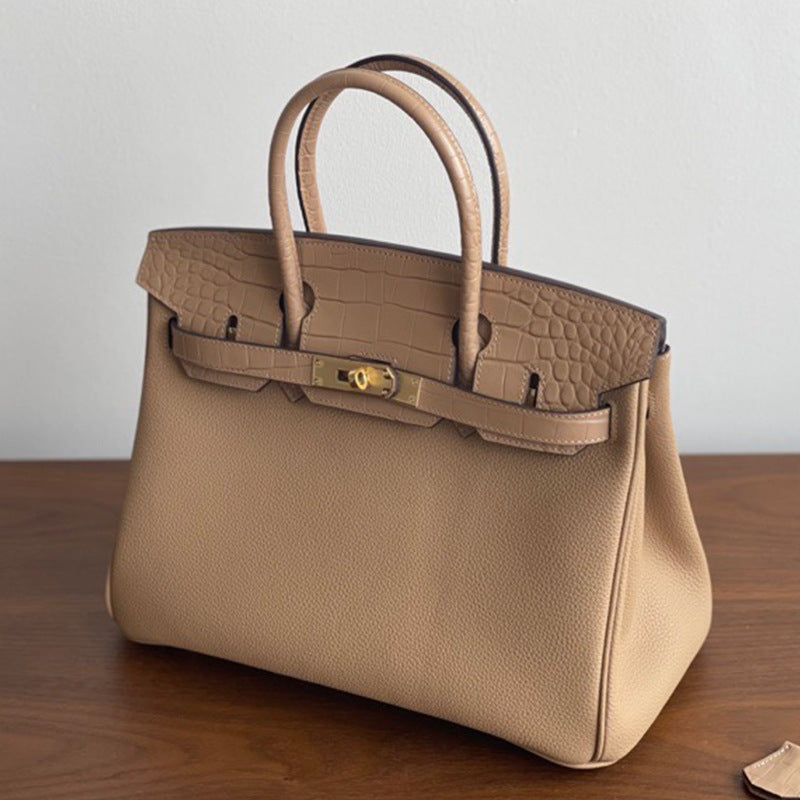 Women's Calfskin With Crocodile Top Layer Leather Handbags
