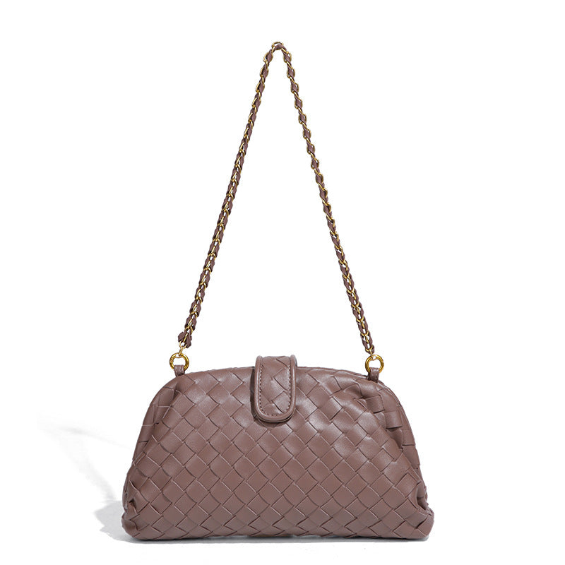 Women's Stylish Simple Hand-woven Chain Underarm Shell Bags