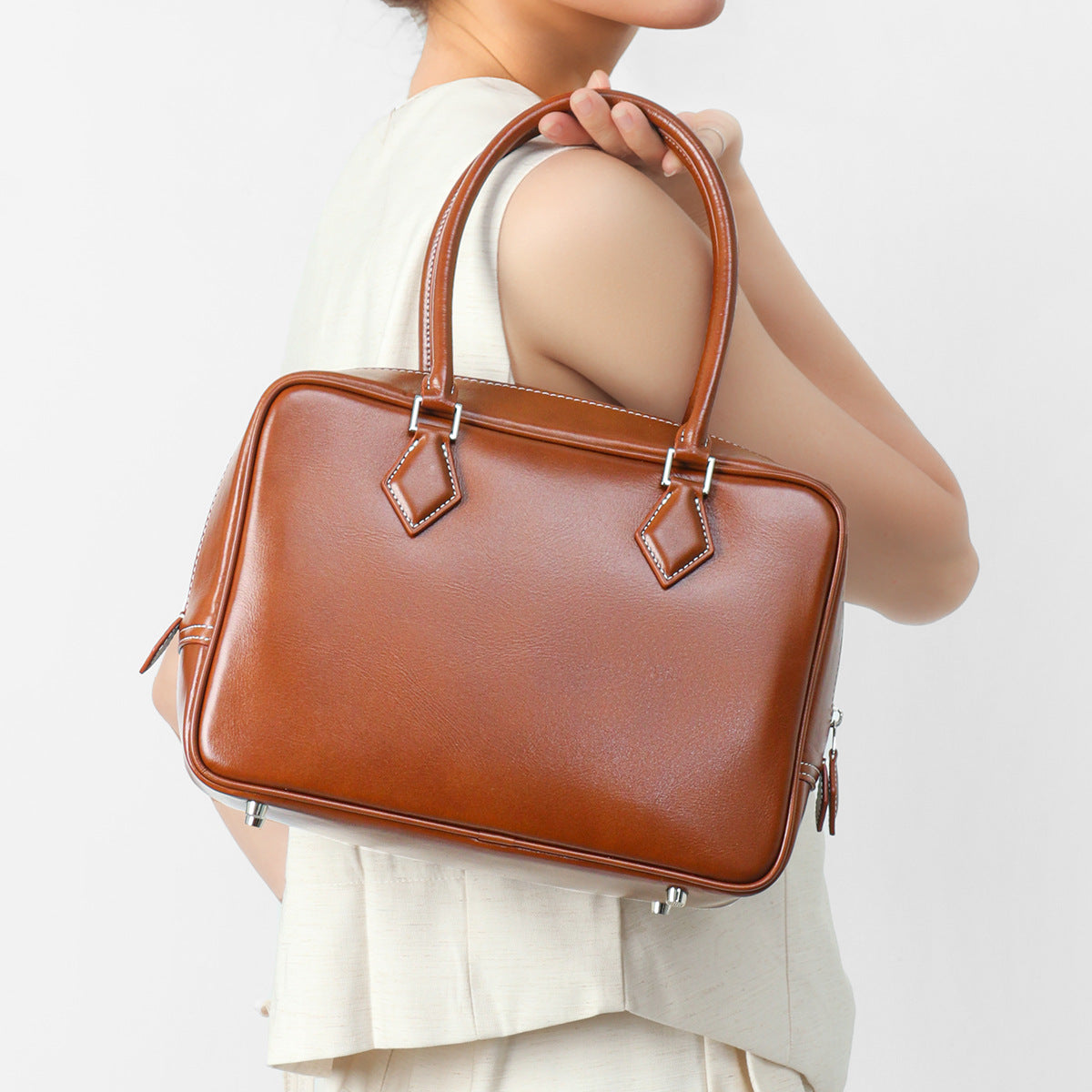 Women's Large Capacity High Sense Boston Bowling Handbags