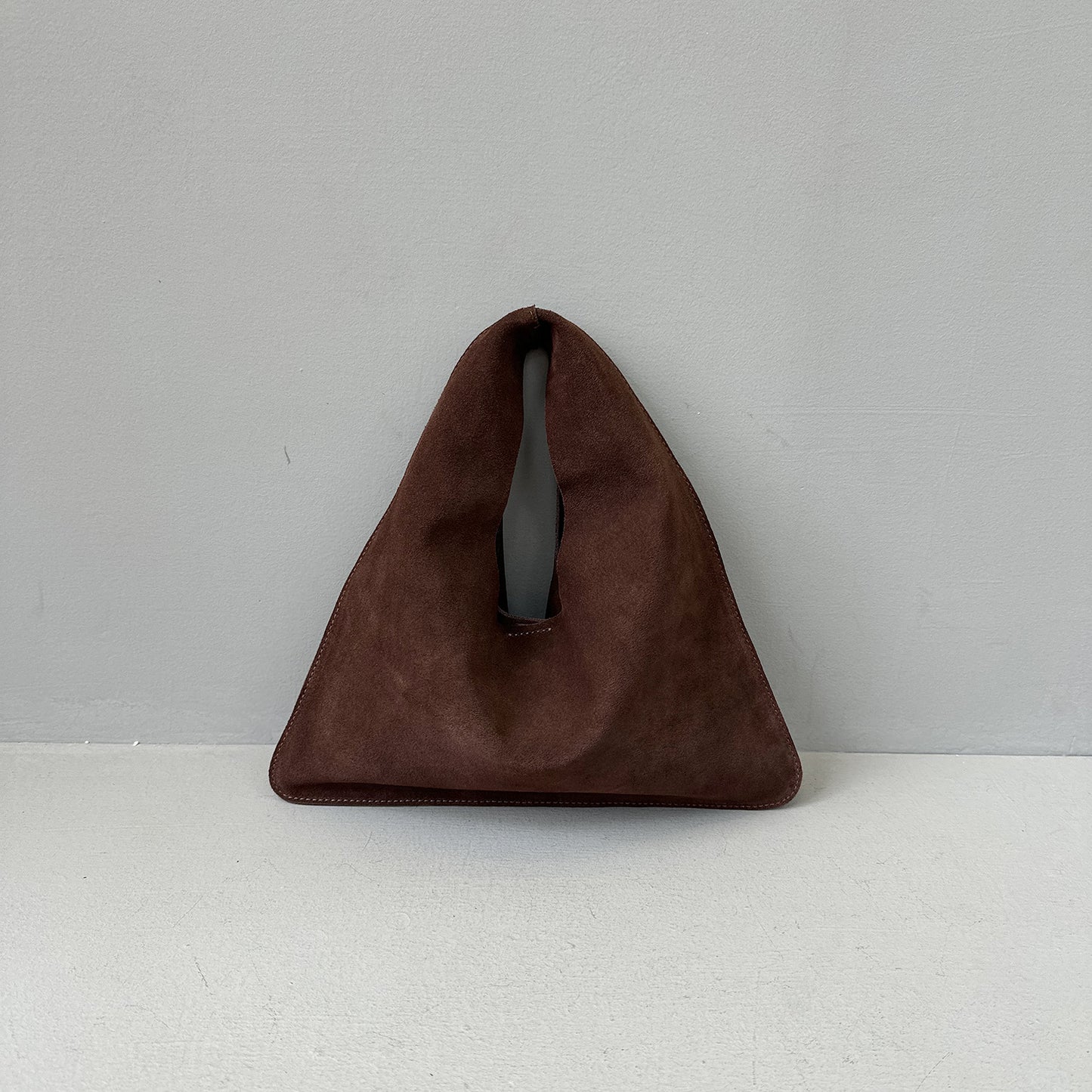 Women's Suede Matte Cowhide Triangle Genuine Leather Shoulder Bags
