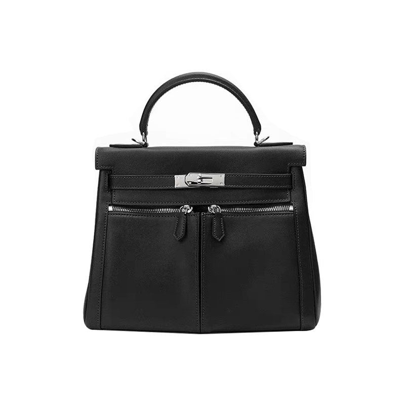 Retro Double Pocket Kelly Large Capacity Crossbody Bags