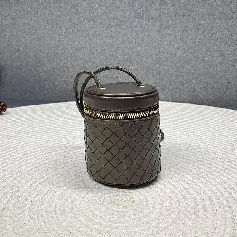 Women's Sheepskin Simple Fashion Cylinder Woven Exquisite Crossbody Bags