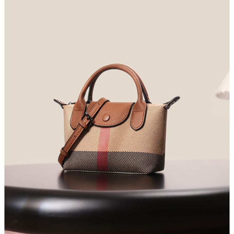 Women's Plaid Canvas Personality Versatile Dumpling Summer Evening Bags