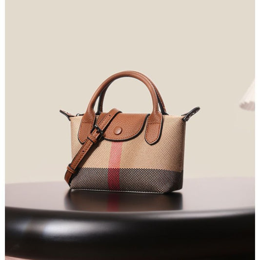 Women's Plaid Canvas Personality Versatile Dumpling Summer Evening Bags