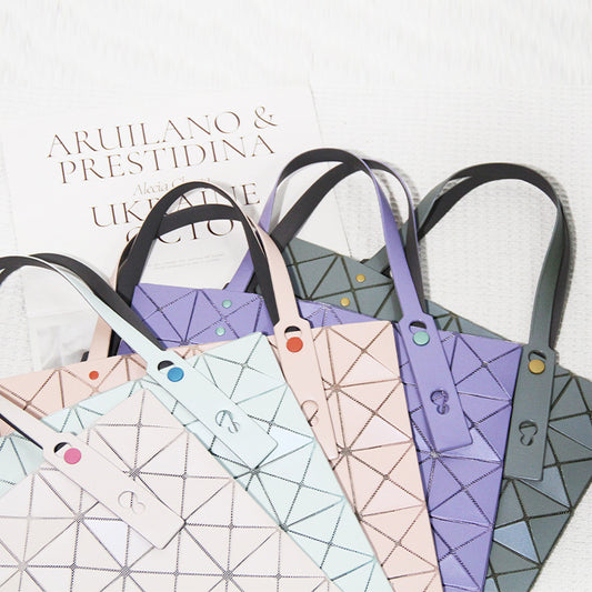 Women's Geometric Rhombus Color Nail Frosted Portable Handbags