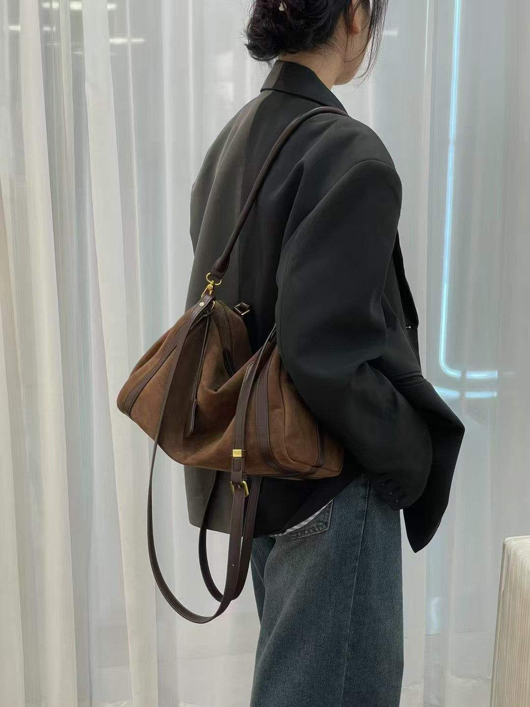 Women's Model Style Suede Pillow Large Capacity Bags