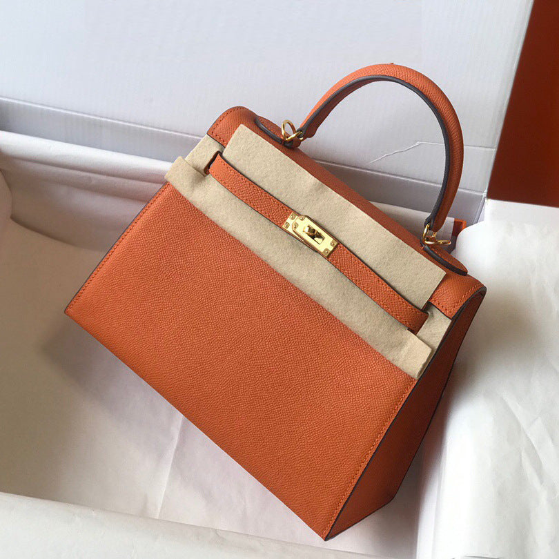 Women's Kelly Hand Palm Pattern Leather Portable Lock