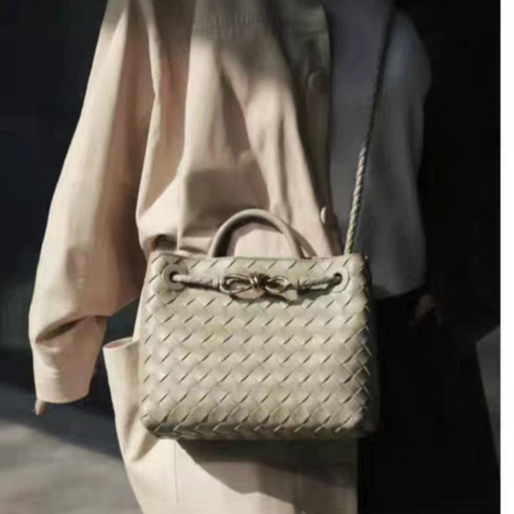 Durable Versatile Pretty Authentic Leather Weave Shoulder Bags