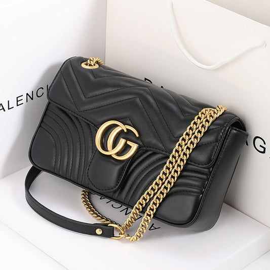 Leather Female Lady Classic Style Chain Crossbody Bags