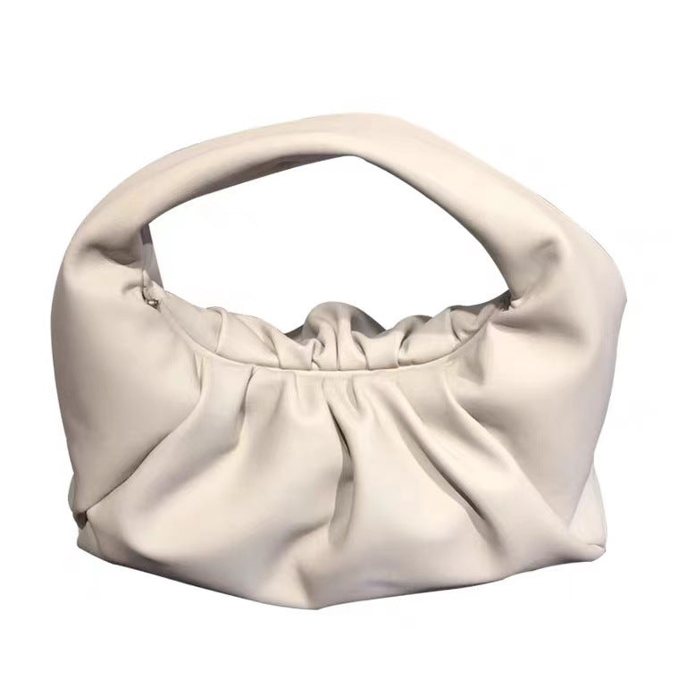 Women's Croissant Cloud Dumpling Portable Genuine Leather Shoulder Bags