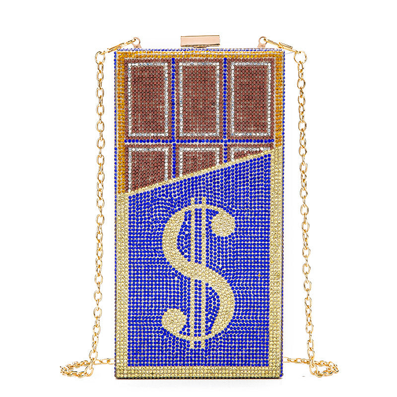 New Diamond Chocolate Dollar Dinner Chain Evening Bags
