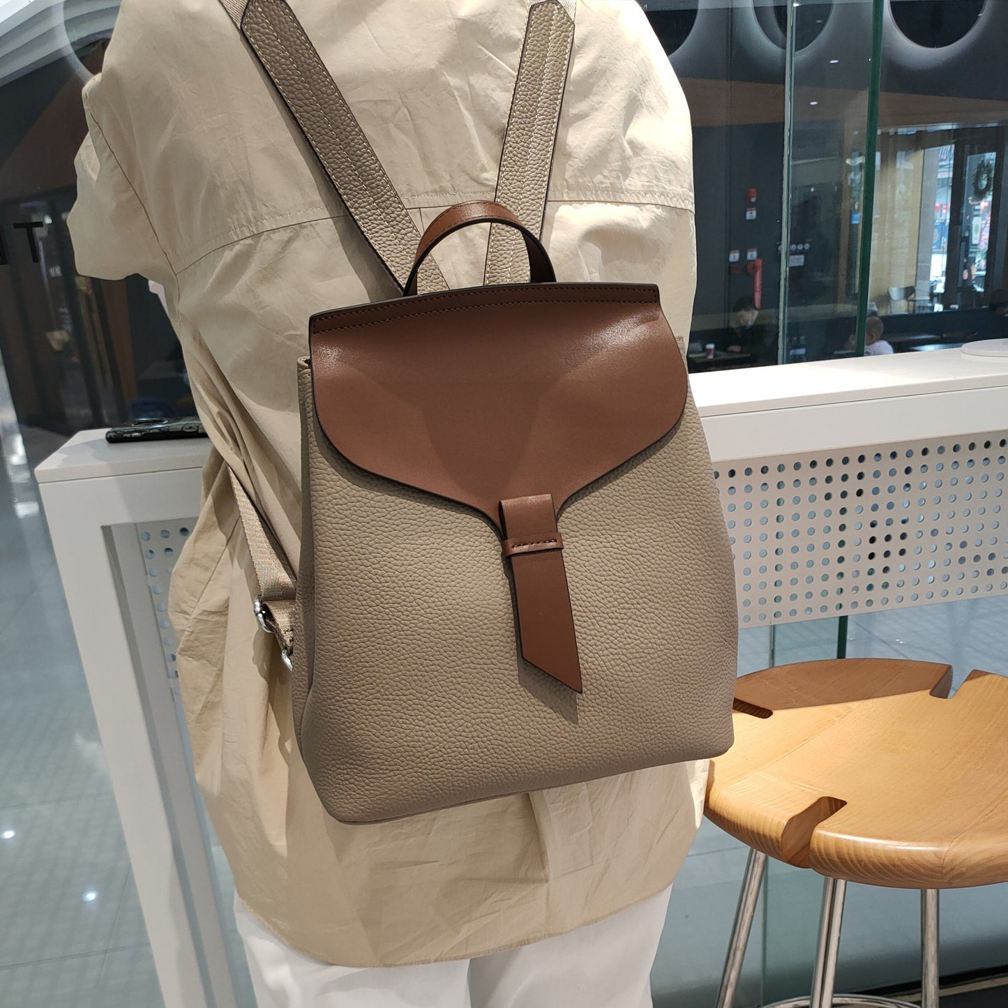 Women's Leather Fashion Versatile Korean Style Simple Backpacks
