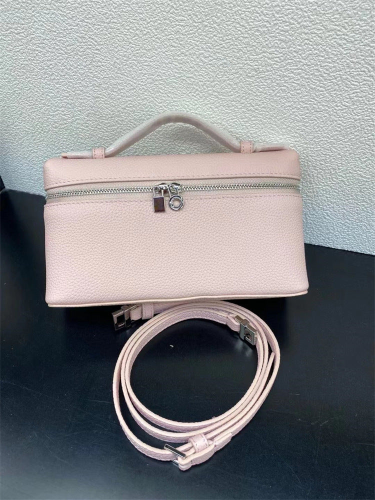 Layer Cowhide Lunch Box Portable Niche Crossbody Bags